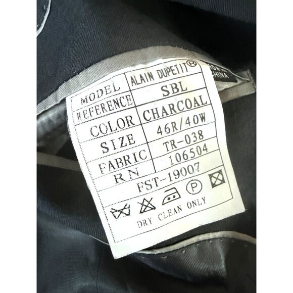 Alain Dupetit Mens Charcoal Blazer 46R/40W Single Breasted Fully Lined Business - Picture 4 of 7